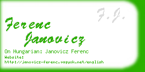 ferenc janovicz business card